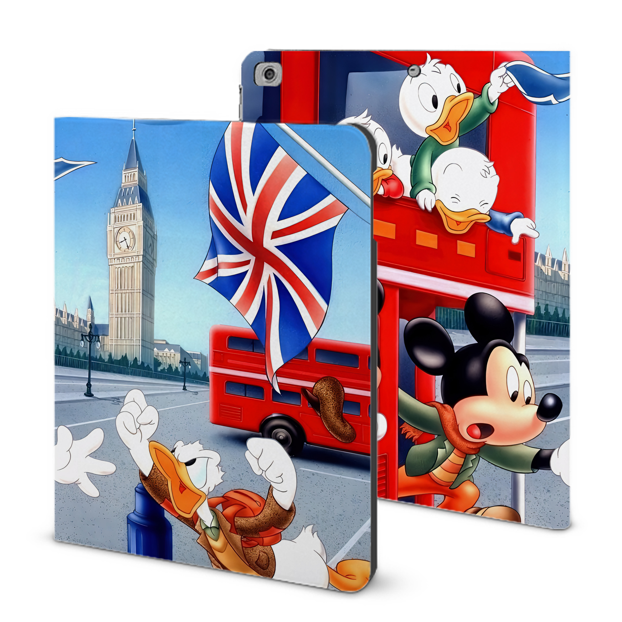 （画像用） ミッキーマウス Mickey Mouse IPad ケース ブック型 PUレザー TPU 耐衝撃 軽量 薄型 ペン収納なし 全面保護 IPad 各モデル対応